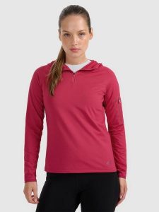 4F Bluza trekkingowa regular szybkoschnąca damska - różowa XS. Czerwone bluzy 4f, s, bez wzorów, z materiału, bez kaptura. Za 229,99 zł.