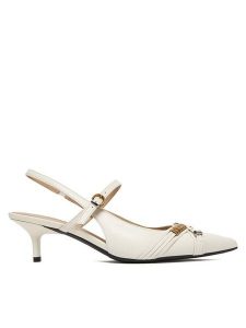 PINKO Czółenka Gloria 18 SD0489 P003 Biały. Białe czółenka Pinko, bez wzorów, ze skóry, bez obcasa, bez zapięcia. Za 712,99 zł.