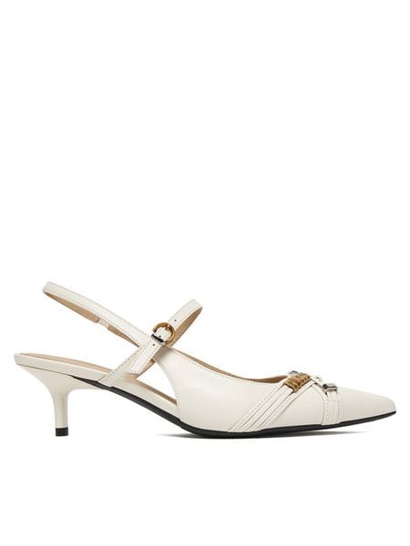 PINKO Czółenka Gloria 18 SD0489 P003 Biały. Białe czółenka Pinko, bez wzorów, ze skóry, bez obcasa, bez zapięcia. Za 662,99 zł.