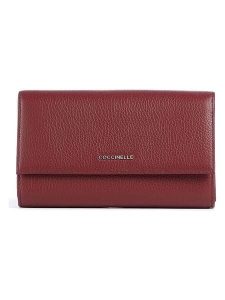 COCCINELLE Skórzany portfel w kolorze bordowym - 19 x 10 cm rozmiar: onesize. Czerwone portfele Coccinelle, bez wzorów, z materiału. Za 489,95 zł.