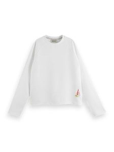 Scotch & Soda Koszulka w kolorze białym rozmiar: XL. Białe bluzki Scotch & Soda, xl, bez wzorów, z bawełny, bez kołnierzyka, bez ramiączek. Za 140,53 zł.
