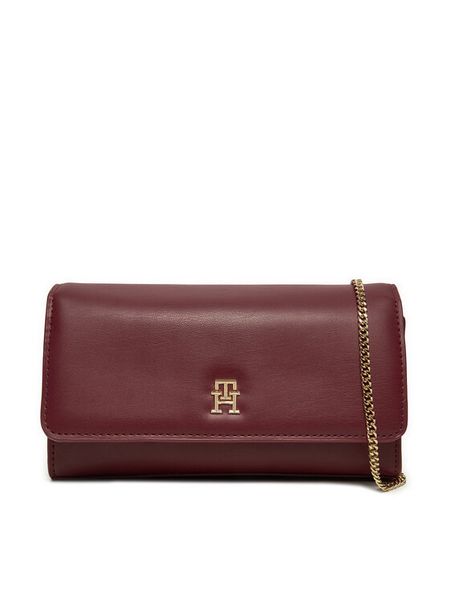 Tommy Hilfiger Torebka AW0AW16891 Bordowy. Czerwone torebki klasyczne TOMMY HILFIGER, bez wzorów, ze skóry, bez dodatków. Za 349,99 zł.