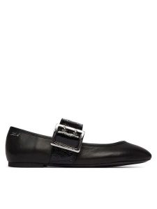 KARL LAGERFELD Baleriny Karo KL40126 Czarny. Czarne balerinki KARL LAGERFELD, bez wzorów, ze skóry, bez obcasa, bez zapięcia. Za 434,99 zł.