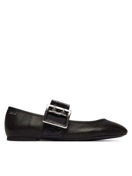KARL LAGERFELD Baleriny Karo KL40126 Czarny. Czarne balerinki KARL LAGERFELD, bez wzorów, ze skóry, bez obcasa, bez zapięcia. Za 434,99 zł.
