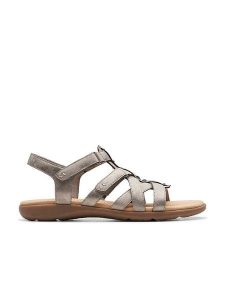 Clarks Skórzane sandały "Elizabelle Sky" w kolorze szarym rozmiar: 41. Szare sandały Clarks, bez wzorów, z otwartym noskiem, bez obcasa, bez zapięcia. Za 181,95 zł.