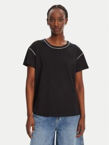Liu Jo T-Shirt WA5148 J4893 Czarny Regular Fit. Czarne t-shirty Liu Jo, m, bez wzorów, z bawełny, bez kołnierzyka, bez ramiączek. Za 289,99 zł.
