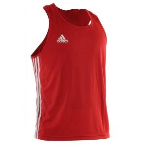 Tank top adidas Aiba. Czerwone topy ADIDAS, l, bez wzorów, sportowe, bez kołnierzyka, bez ramiączek. Za 133,00 zł.