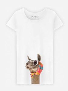 WOOOP Koszulka "Fashion Lama" w kolorze białym rozmiar: M. Białe bluzki Wooop, m, bez wzorów, bez kołnierzyka, bez ramiączek. Za 65,85 zł.