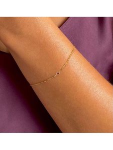 DIA DIAMONDS Pozłacana bransoletka z rubinem rozmiar: onesize. Różowe bransoletki DIA DIAMONDS, z rubinem, pozłacane. Za 119,68 zł.