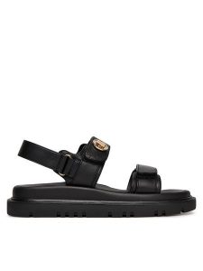 Aldo Sandały Linette 13836282 Czarny. Czarne sandały ALDO, bez wzorów, ze skóry, bez obcasa, na płaskiej podeszwie, bez zapięcia. Za 269,99 zł.