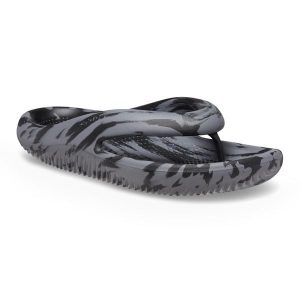 Japonki Crocs Mellow Marbled Recovery. Szare klapki Crocs, bez wzorów, bez obcasa. Za 119,99 zł.