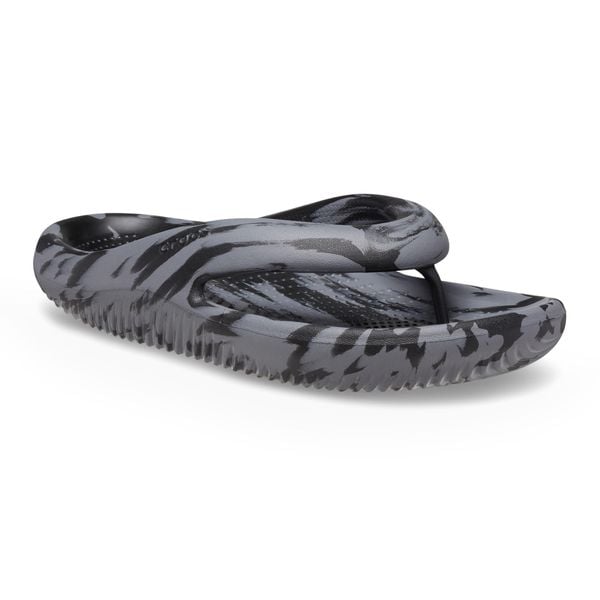 Japonki Crocs Mellow Marbled Recovery. Szare klapki Crocs, bez wzorów, bez obcasa. Za 94,99 zł.