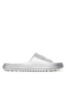 Pepe Jeans Klapki Beach Slidemet PLS70165 Srebrny. Szare klapki Pepe Jeans, bez wzorów, z jeansu, bez obcasa. Za 119,99 zł.