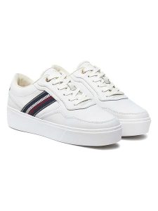 Tommy Hilfiger Shoes Skórzane sneakersy w kolorze białym rozmiar: 40. Białe trampki Tommy Hilfiger Shoes, bez wzorów, bez zapięcia. Za 347,99 zł.