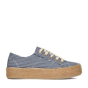 Espadryle JENNY. Niebieskie espadryle Jenny, bez wzorów, bez obcasa. Za 99,99 zł.