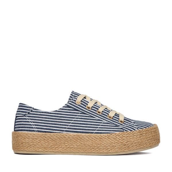 Espadryle JENNY. Niebieskie espadryle Jenny, bez wzorów, bez obcasa. Za 99,99 zł.