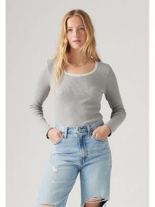 Levi's Koszulka w kolorze szarym rozmiar: M. Szare bluzki Levi's®, m, bez wzorów, z bawełny, bez kołnierzyka, bez ramiączek. Za 127,35 zł.