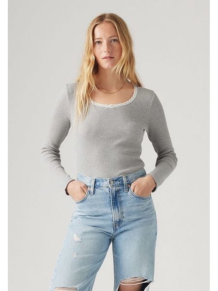 Levi's Koszulka w kolorze szarym rozmiar: M. Szare bluzki Levi's®, m, bez wzorów, z bawełny, bez kołnierzyka, bez ramiączek. Za 105,38 zł.