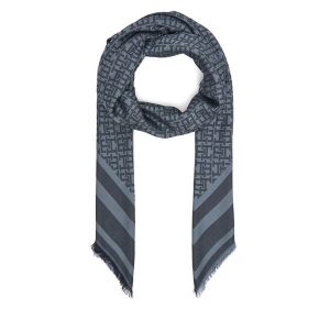 Chusta Tommy Hilfiger. Niebieskie apaszki i chusty TOMMY HILFIGER, bez wzorów. Za 299,99 zł.
