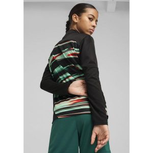 Młodzieżowa bluza przedmeczowa z zamkiem 1/4 Portugalia PUMA Black White. Biała kurtki Puma, m, bez wzorów, bez kaptura. Za 379,00 zł.