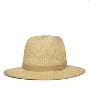 Kapelusz Tommy Hilfiger. Brązowe kapelusze TOMMY HILFIGER, bez wzorów. Za 179,99 zł.