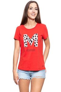 MUSTANG T SHIRT DAMSKI Alina C Print Molten Lava 1009028 7179. Czerwone t-shirty Mustang, s, bez wzorów, bez kołnierzyka, bez ramiączek. W wyprzedaży za 39,99 zł.