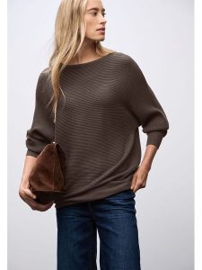 Cecil Sweter w kolorze ciemnobrązowym rozmiar: 42. Brązowe swetry oversize Cecil, bez wzorów, ze splotem, bez ramiączek. Za 122,38 zł.