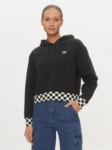 Vans Bluza Boom Boom Check VN000GJ2 Czarny Regular Fit. Czarne bluzy Vans, m, bez wzorów, z syntetyku, bez kaptura. Za 249,99 zł.