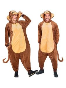 Carnival Party Kombinezon kostiumowy "Monkey" w kolorze brązowo-beżowym rozmiar: S/M. Brązowe kombinezony Carnival Party, m, bez wzorów, bez kołnierzyka, bez ramiączek, krótkie. Za 126,99 zł.