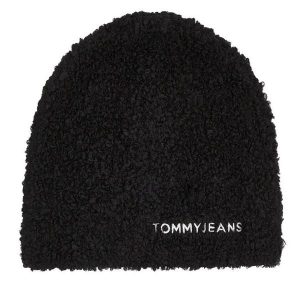 Czapka Tommy Jeans. Czarne czapki Tommy Jeans, bez wzorów, z jeansu. Za 109,99 zł.