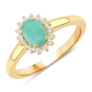 Rafaela Donata Pierścionek Srebro wysokiej próby Żółte złoto Pierścionki 1 ct Damski. Żółte pierścionki Rafaela Donata, z szmaragdem, pozłacane. Za 289,99 zł.