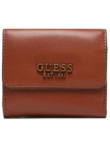 Guess Portfel w kolorze jasnobrązowym - 10 x 9 x 4 cm rozmiar: onesize. Brązowe portfele Guess, z aplikacjami, z materiału. Za 175,67 zł.