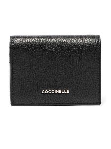 COCCINELLE Skórzane etui w kolorze czarnym na karty - 11 x 9 cm rozmiar: onesize. Czarne portfele Coccinelle, bez wzorów, z materiału. Za 323,95 zł.