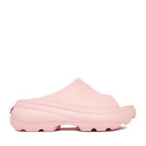 Klapki Hunter. Czerwone klapki Hunter, bez wzorów, bez obcasa. Za 149,99 zł.