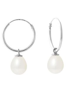 Pearline Srebrne kolczyki-kreole z perłami rozmiar: onesize. Białe kolczyki Pearline, z perłą, srebrne. Za 304,99 zł.