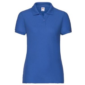 Koszulka Polo Damska 65/35. Niebieskie koszulki sportowe FRUIT OF THE LOOM, bez wzorów, bez ramiączek. Za 54,99 zł.