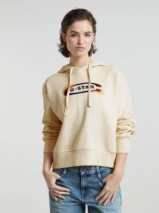 G-Star Bluza w kolorze kremowym rozmiar: S. Brązowe bluzy G-Star, s, bez wzorów, z bawełny, z kapturem. Za 169,67 zł.