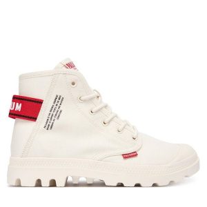 Trapery Palladium. Białe buty zimowe Palladium, bez obcasa, bez zapięcia. Za 389,99 zł.