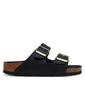 Klapki Birkenstock. Czarne klapki Birkenstock, bez wzorów, bez obcasa. Za 339,99 zł.