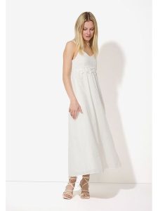 More & More Sukienka w kolorze białym rozmiar: 32. Białe sukienki More & More, z aplikacjami, bez kołnierzyka, bez ramiączek, maxi. Za 194,95 zł.
