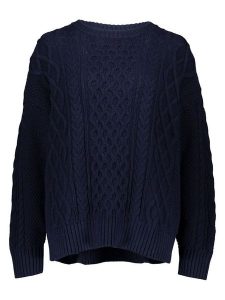 GAP Sweter w kolorze granatowym rozmiar: XL. Niebieskie swetry oversize GAP, xl, bez wzorów, z bawełny, bez ramiączek. Za 122,38 zł.