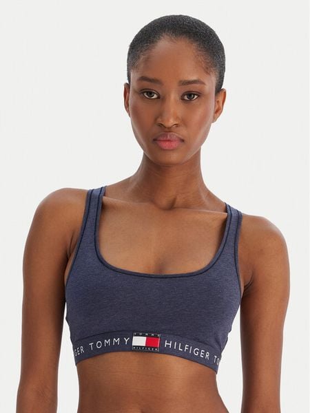 Tommy Hilfiger Biustonosz top UW0UW06221 Granatowy. Niebieskie biustonosze TOMMY HILFIGER, bez wzorów, z bawełny. Za 149,99 zł.