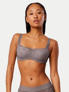 Triumph Biustonosz z fiszbiną Illusion 10219845 Szary. Szare biustonosze Triumph, bez wzorów, z syntetyku. Za 148,80 zł.