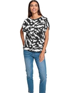 Heine Bluzka w kolorze czarno-kremowym rozmiar: 40. Brązowe bluzki Heine, bez wzorów, bez kołnierzyka, bez ramiączek. Za 78,84 zł.