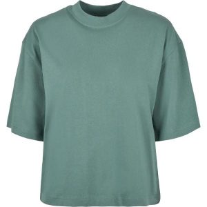 Koszulka damska Urban Classics organic oversized-Duże rozmiary. Zielone koszulki sportowe Urban Classics, bez wzorów, bez ramiączek. Za 109,50 zł.