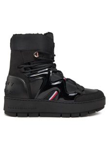 Tommy Hilfiger Śniegowce Patent Snowboot FW0FW07852 Czarny. Czarne buty zimowe TOMMY HILFIGER, ze skóry, bez obcasa, bez zapięcia. Za 449,99 zł.