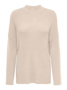 ONLY Sweter w kolorze beżowym rozmiar: XS. Brązowe swetry oversize ONLY, xs, bez wzorów, prążkowane, bez ramiączek. Za 61,46 zł.