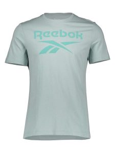 Reebok Koszulka w kolorze szarym rozmiar: S. Szare bluzki Reebok, s, bez wzorów, z bawełny, bez kołnierzyka, bez ramiączek. Za 57,06 zł.