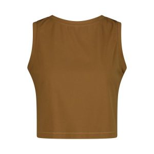 Damski crop top CMP Sara. Brązowe topy CMP, bez wzorów, bez kołnierzyka, bez ramiączek. Za 176,50 zł.