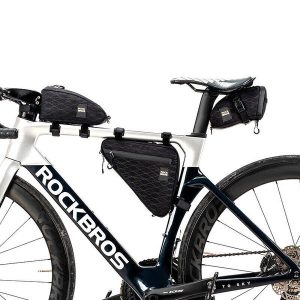 Zestaw torebek na rower Rockbros 30130051001 (3 sztuki). Czarne torebki klasyczne ROCKBROS, bez wzorów, bez dodatków. Za 188,00 zł.